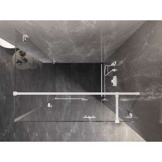 Sprchovací kút Mexen Lunar T s pravými pántami 130 x 70 cm, priehľadný, biely - 834T-130-070-20-00-P