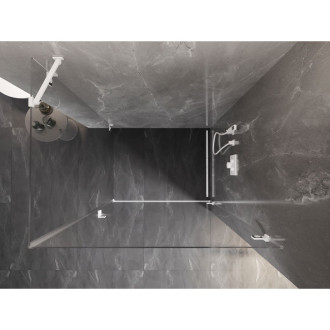 Sprchovací kút Mexen Lunar-B s pravými pántami 80 x 70 cm, priehľadný, biely - 832-080-070-20-00-P