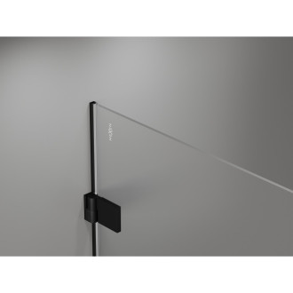 Sprchovací kút Mexen Lunar-B s ľavým výklopným uchytením 90 x 90 cm, priehľadný, čierny - 832-090-090-70-00-L