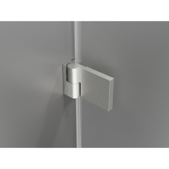 Sprchovací kút Mexen Lunar-B s ľavým výklopným uchytením 100 x 80 cm, priehľadný, kartáčovaný nikel - 832-100-080-97-00-L