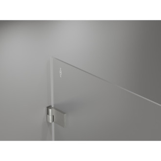 Sprchovací kút Mexen Lunar-B s ľavým výklopným uchytením 100 x 80 cm, priehľadný, kartáčovaný nikel - 832-100-080-97-00-L