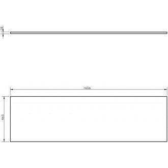 Pracovní deska Mexen Uni 160 cm, matná černá - 91AXX-1604-464-18-71