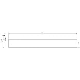 Drážkovaná přední strana Mexen Rivel pro korpus koupelnové skříňky 160 x 20 cm, matná černá - 91A20-1600-235-1-71
