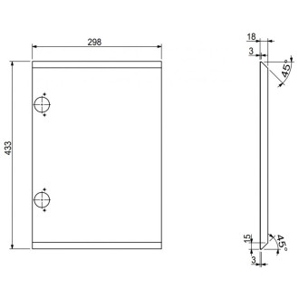 Drážkovaná přední strana Mexen Rivel pro korpus koupelnové skříňky 30 x 43,5 cm, matná černá - 91A21-0300-470-1-71