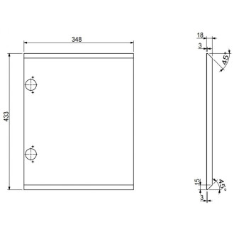 Drážkovaná přední strana Mexen Rivel pro korpus koupelnové skříňky 35 x 43,5 cm, matná černá - 91A21-0350-470-1-71