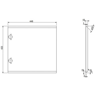 Drážkovaná přední strana Mexen Rivel pro korpus koupelnové skříňky 45 x 43,5 cm, matná černá - 91A21-0450-470-1-71