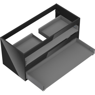 Korpus umyvadlové skříňky Mexen Box-A 100 cm, 2 zásuvky, černý lesk - 91AX0-1000-470-2-70