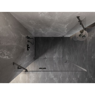 Sprchovací kút Mexen Lunar s ľavým výklopným uchytením 95 x 80 cm, priehľadný, strieborná metalíza - 834-095-080-95-00-L