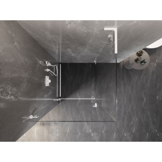 Mexen Lunar-B L sprchový kút s ľavým výklopným uchytením 100 x 100 cm, priehľadný, biely - 832L-100-100-20-00-L