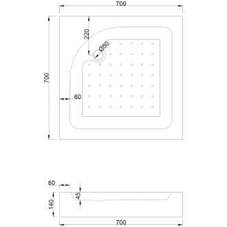 MEXEN Sprchová vanička 70x70 x14 45107070