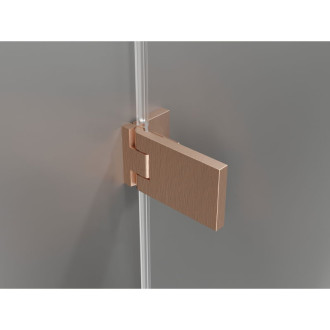 Sprchovací kút Mexen Lunar-F Duo skladací 100 x 95 cm, priehľadný, kartáčovaná meď - 836-100L-095P-65-00