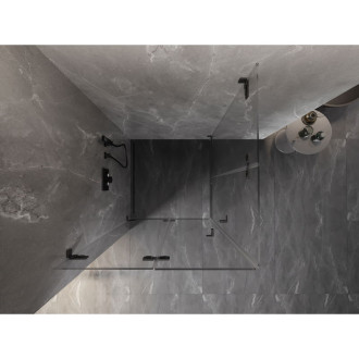 Sprchovací kút Mexen Lunar-F Duo skladací 90 x 90 cm, priehľadný, kartáčovaná pištoľ gray - 836-090L-090P-66-00