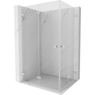 Sprchovací kút Mexen Lunar-F Duo skladací 90 x 70 cm, priehľadný, kartáčovaný nikel - 836-090L-070P-97-00