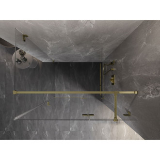 Sprchovací kút Mexen Lunar T s pravými pántami 140 x 90 cm, priehľadný, zlatý - 834T-140-090-50-00-P