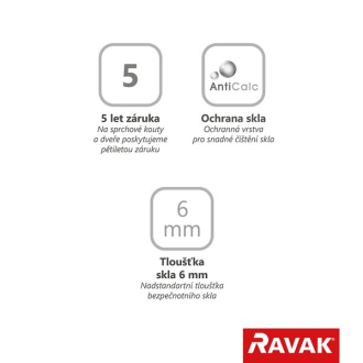 Ravak SMPS-80 L chróm + Transparent 9SL40A00Z1