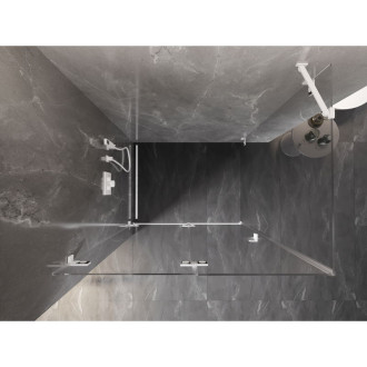 Sprchovací kút Mexen Lunar-F skladací ľavý 100 x 90 cm, priehľadný, biely - 836-100-090-20-00-L