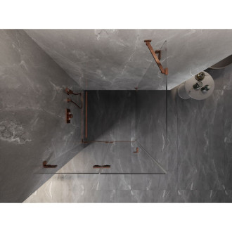 Sprchovací kút Mexen Lunar-F skladací ľavý 70 x 70 cm, priehľadný, ružové zlato - 836-070-070-60-00-L