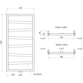 Dekoratívny kúpeľňový radiátor Mexen Zoom 1100 x 530 mm, 376 W, biely - W130-1100-530-00-20