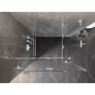 Sprchovací kút Mexen Lunar-F Duo skladací 95 x 90 cm, priehľadný, biely - 836-095L-090P-20-00