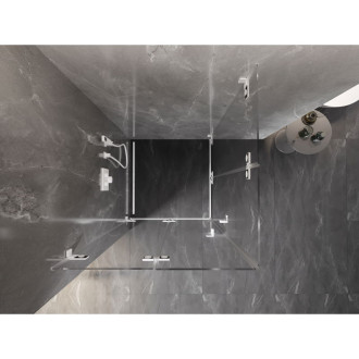 Skladací sprchovací kút Mexen Lunar-F Duo 95 x 95 cm, priehľadný, biely - 836-095L-095P-20-00