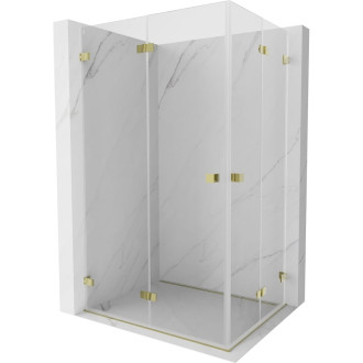 Skladací sprchovací kút Mexen Lunar-F Duo 95 x 90 cm, priehľadný, zlatý - 836-095L-090P-50-00