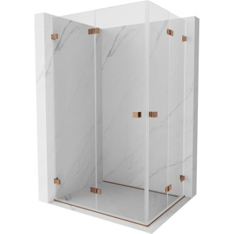 Sprchovací kút Mexen Lunar-F Duo skladací 95 x 85 cm, priehľadný, ružové zlato - 836-095L-085P-60-00