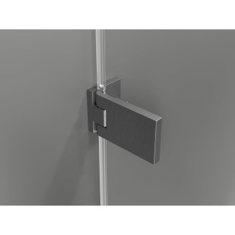 Sprchovací kút Mexen Lunar-F Duo skladací 95 x 90 cm, priehľadný, kartáčovaná pištoľ gray - 836-095L-090P-66-00