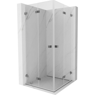 Sprchovací kút Mexen Lunar-F Duo skladací 95 x 95 cm, priehľadný, strieborná - 836-095L-095P-95-00