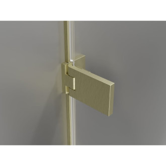 Sprchovací kút Mexen Lunar-F skladací pravý 100 x 70 cm, priehľadný, kartáčované zlato - 836-100-070-55-00-P