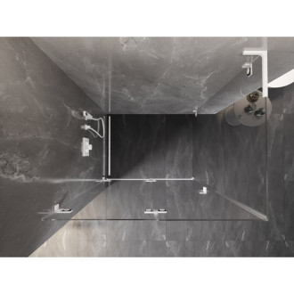 Mexen Lunar-F L skladací sprchovací kút ľavý 75 x 70 cm, priehľadný, biely - 836L-075-070-20-00-L