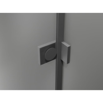 Sprchovací kút Mexen Lunar-F L skladací ľavý 100 x 80 cm, priehľadný, strieborná metalíza - 836L-100-080-95-00-L