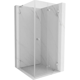 Mexen Lunar-F L skladací sprchovací kút pravý 100 x 100 cm, priehľadný, chróm - 836L-100-100-01-00-P