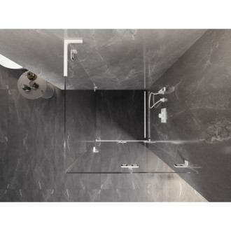 Mexen Lunar-F L skladací sprchovací kút pravý 70 x 70 cm, priehľadný, biely - 836L-070-070-20-00-P