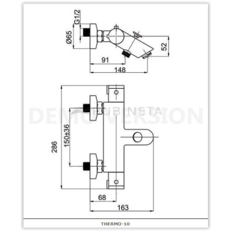 batéria Thermo-10 termostatická vaňová nástenná (bez príslušenstva) OLBATH10
