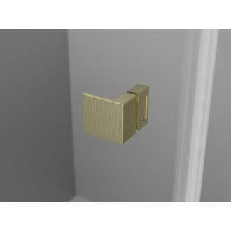 Sprchovací kút Mexen Lunar-F L skladací pravý 100 x 70 cm, priehľadný, kartáčované zlato - 836L-100-070-55-00-P