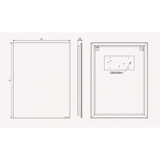 BLANICE obdĺžnikové zrkadlo s LED podsvietením V 800 × Š 600 mm ZRBLAN8060