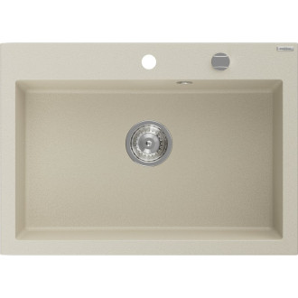 Jednodrezový žulový drez Mexen Elix 700 x 500 mm, béžový, chrómovaný sifón - 6526701005-69