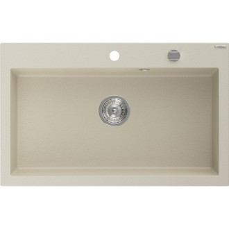 Jednodrezový žulový drez Mexen Elix 800 x 500 mm, béžový, chrómovaný sifón - 6527801005-69