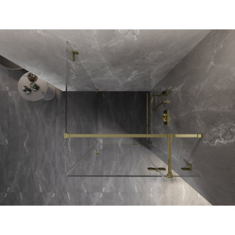Sprchovací kút Mexen Lunar T s pravými pántami 120 x 120 cm, priehľadný, zlatý - 834T-120-120-50-00-P