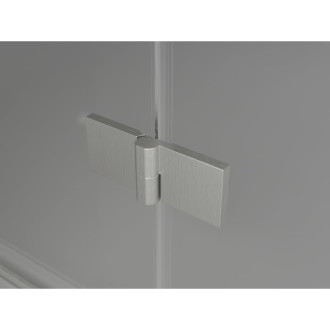 Sprchovací kút Mexen Lunar T s pravými pántami 130 x 90 cm, priehľadný, kartáčovaný nikel - 834T-130-090-97-00-P