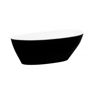 GOYA 1600x700 mm, čierna/biela farba VANSAL16BW vaňa voľne stojaca z liateho mramoru