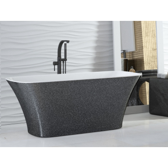 ASSOS 1600x700 mm, čierna farba VANNEA16B vaňa voľne stojaca z liateho mramoru
