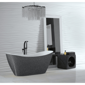 VIYA 1600x700 mm, čierna farba VANAND16B vaňa voľne stojaca z liateho mramoru
