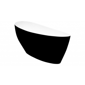 KEYA 1650x700 mm, čierna / biela farba VANSAP16BW vaňa voľne stojaca z liateho mramoru