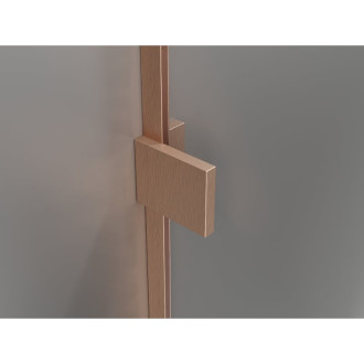 Sprchovací kút Mexen Lunar T s pravými pántami 120 x 120 cm, priehľadný, kartáčovaná meď - 834T-120-120-65-00-P