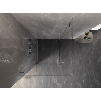 Sprchovací kút Mexen Lunar-B Duo s výklopným mechanizmom 85 x 85 cm, priehľadný, chróm - 832-085L-085P-01-00