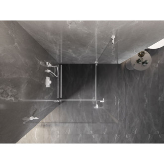 Sprchovací kút Mexen Lunar-B Duo s výklopným mechanizmom 95 x 95 cm, priehľadný, biely - 832-095L-095P-20-00