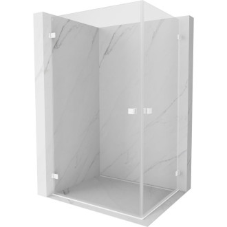 Sprchovací kút Mexen Lunar-B Duo s výklopným mechanizmom 100 x 95 cm, priehľadný, biely - 832-100L-095P-20-00