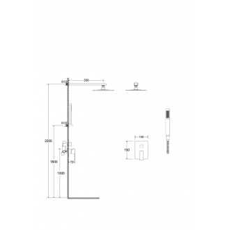 Podomietkový sprchový set, MODERN / VARIUM I, chróm BABPMVICH