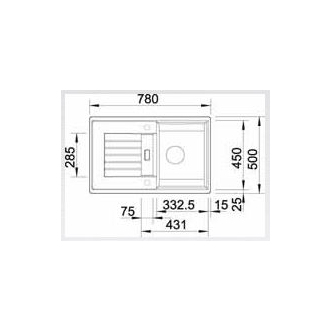Blanco ZIA 45 S 514717 drez s odkvapom, obojstranný aluminium drez vstavaný